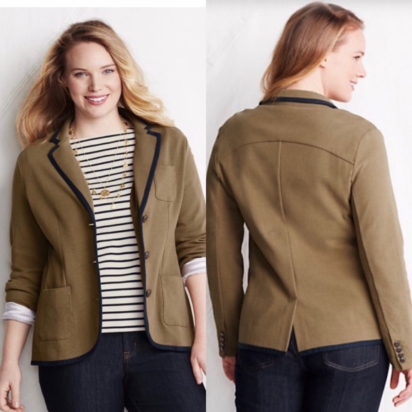 Lands' End Jackets & Blazers - Lands’ End Milano Knit Blazer in Chestnut